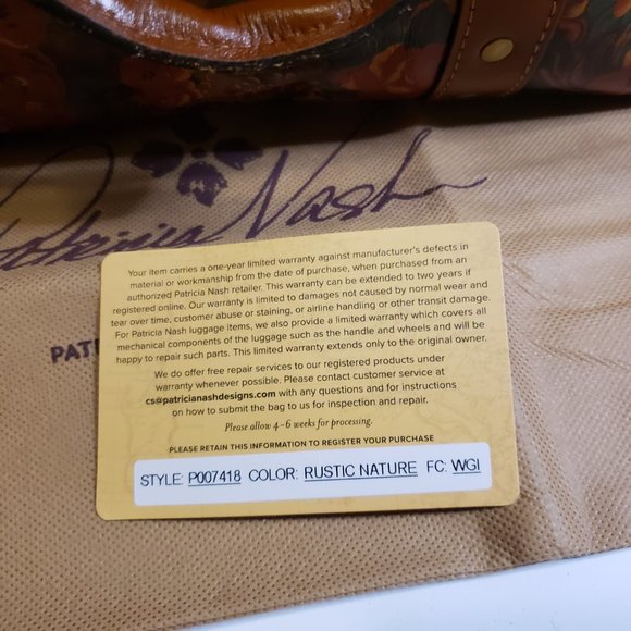 NWT Patricia Nash Leather Rustic Nature Collection Handbag Tote - Picture 11 of 14